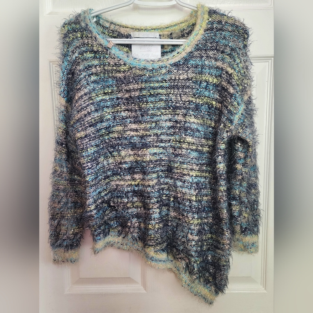 The Art of Living by Forza Viva, Colourful Italian Knit Sweater with Sparkles